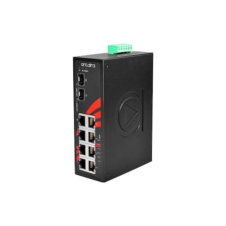 8-Port Industrial PoE+ Unmanaged Ethernet Switch, W/6-10/100Tx ***+ 2-Gigabit Combo Ports